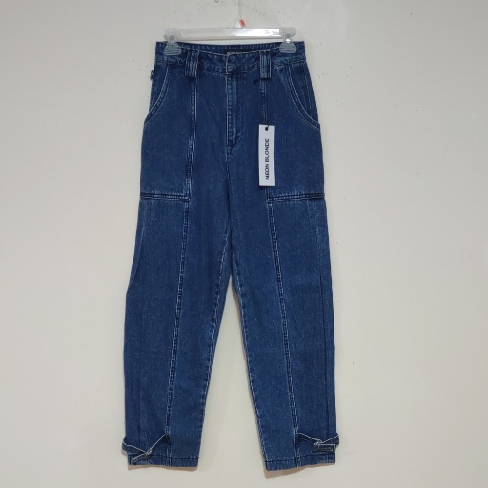 Blue Denim High-Waisted Jeans